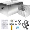 25lbs Commercial Grease Trap for Home Restaurants Under Sink, Stainless Steel Interceptor