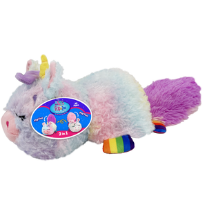 Happy Nappers FlipaZoo Unicorn Children's Plush Toy, Reversible, Sparkle/Rainbow