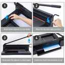 TIANSE Heavy Duty Guillotine Paper Cutter A4 12" Guillotine Paper Cutter 400 Sheet Capacity Solid Steel Construction with Double Safety Protection Perfect for Trimming Paper Cardstock Matboard Black