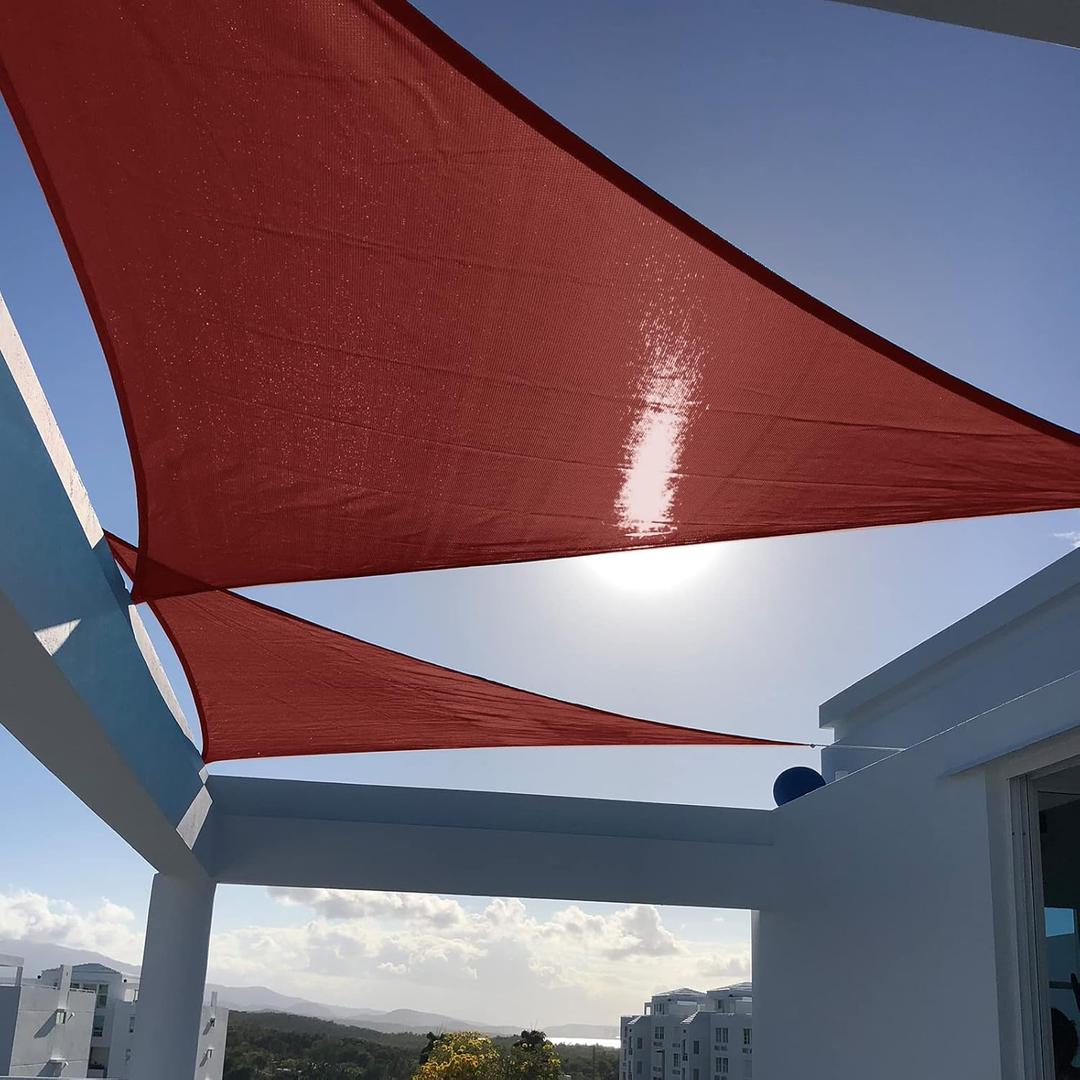 SUNNY GUARD Sun Shade Sail 16'x16'x16' Triangle Terra UV Block Sunshade for Backyard Yard Deck Patio Garden Outdoor Activities and Facility(We Make Custom Size)