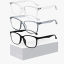 Blue-Light Blocking Glasses for Women Men - 3Pack Computer Reading/Gaming/TV/Phones Glasses Anti Eyestrain & UV Glare