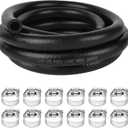 1/2 Inch (12mm) ID Fuel Line Hose 10FT NBR Rubber Push Lock Hose High Pressure 300PSI for Automotive Fuel Systems Engines with 12 Clamps