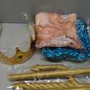 4 Pcs Halloween Poseidon Costumes Muscle T-Shirt Merman Dress Crown Trident for Sovereign Sea Cosplay (Medium)