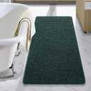 LOCHAS Luxury Bathroom Rug Shaggy Bath Mat 24 x 48 Inch, Washable Non Slip Bath Rugs for Bathroom Shower, Soft Plush Chenille Absorbent Carpets Mats, Hunter Green