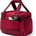 Insulated Lunch Bag for Women, 8L Leak-Proof lunchbox for Work, Fits One Full Meal or 6 Cans (Burgundy)