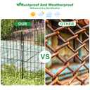 AOPEC 24 in(H) x20 Ft(L) No Dig Heavy Duty Metal Fence - 10 Panels Thick Rust-Resistant Decorative Fence Posts for Yard Security, Garden, Lawn, Farm and Poultry (Black)