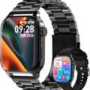 Smart Watch for Men with Answer/Make Calls, 1.85" HD Display Fitness Tracker Watch with Waterproof 100+Sports Modes Health Monitor Sleep Monitor for iOS Android  (Black)