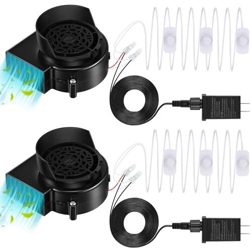 Hiboom 2 Pack Replacement Inflatable Fan Blower, 0.5A Output Air Blower for Inflatable with 3 LED, Air Blow Replacement for Halloween Christmas Yard Blow Up Decor