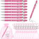 Colarr 36 Set Baby Shower Favors: Pink Ballpoint Pens with Cards & Organza Bags for Guests Gift & Gender Reveal Party