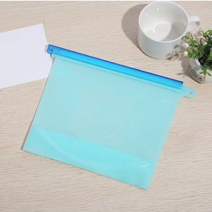 Reusable Silicone Food Storage Bags, 100% Silicone Food Grade Containers, Leakproof, Sandwich Snack Bags, Stand Up Zip Container for Soup and Leftovers, Dishwasher & Microwave Oven Safe 500 ml Set of 5