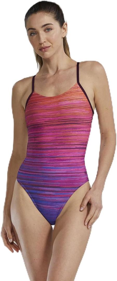 TYR Women's Durafast Elite Cutoutfit Swimsuit (30, Pink Ombre)