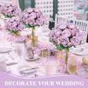 8 Bundles Artificial Peonies Flowers Boho Faux Flowers Arrangements Artificial Centerpiece Spring Bouquet Floral Wedding Decoration for Vase(Light Purple)