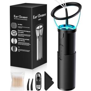 Ear Wax Removal, Safe and Rechargeable Ear Cleaner with 4 Pressure Modes, Electric Ear Cleaning Kit with USB, IPX6, Water Resistant Earwax Removal Tool for Adults