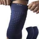 HiRui Knee Pads for Kids Youth Adult, Basketball Baseball Knee Brace Knee Support, Collision Avoidance Kneepad Compression Knee Sleeve for Volleyball Football Cycling Running-1Pair (Navy Blue, 2XL) (XX-Large)