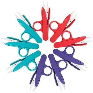 Lanties 9 Pcs Mini Upgrade Sewing Scissors Fabric Thread Snips Scissors for Sewing Tiny Premium Tailor with Protective Cover Supplies Cutting Clothes Fishing Line Fabric Yarn (Colorful)