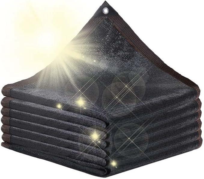 SPORTYOUTH 70% Shade Cloth for Patio, 5ftx12ft Mesh Tarp with Grommets, UV Resistant Black Sunblock Sun Shade Netting Cover for Garden, Greenhouse, Chicken Coop, Pergola, RV, Canopy, Barn Kennel 2pcs