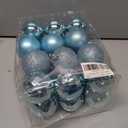 Emopeak 24Pcs Christmas Balls Ornaments for Xmas Christmas Tree - 4 Style Shatterproof Christmas Tree Decorations Hanging Ball for Holiday Wedding Party Decoration (Teal Blue, 2.4"/6.2CM)