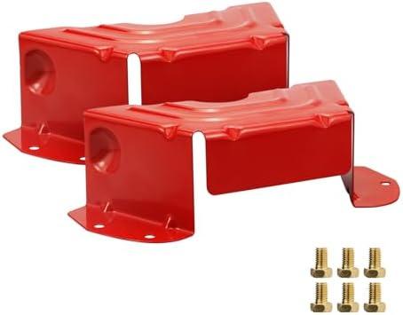 2 Pack Deck Spindle Pulley Belt Guard Cover Compatible with MTD Craftsman Troy Bilt Lawn Mowers, Fits 42 and 46 Inch Cut Decks, Replaces 783-06424A-0637 0638 OEM 783-06424A (Red)