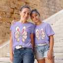 4 x Mommy and Me Easter Outfits Mama and Me Bunny Matching Shirts Coquette Bow Bunny Ears Tee Matching Family Easter Outfits