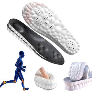 2 Pairs Cloud Insoles - 4D Cloud Technology Insole - Super Soft Comfort Insoles, U-Shape Memory Foam Insoles, Trim to Fit Inserts (Black, Men: 12-13)