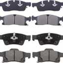 Replacement for Brake Pads Front and Rear Ceramic Dodge Durango 2011-2020, Jeep Grand Cherokee 2011-2018 (D1455,D1498)