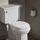 KOHLER 20455-0 Ridgewood Round Soft Close Toilet Seat, Quiet Close, Wood Toilet Seat, Home Essentials, White