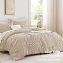 Andency Khaki Oversized King Comforter Set 120x98, Boho Oversize King Soft Warm Tufted Bedding Comforter Sets, 3 Pieces Aesthetic Chevron Farmhouse Cute Bohemian Textured Bedding Set