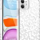 tharlet Magnetic for iPhone 11 Case, Compatible with MagSafe, Anti Yellowing, Cute Cheetah Print Design Women Girls, Slim Shockproof TPU Cover for iPhone 11 (Clear)