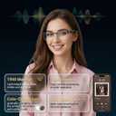 AI Smart Translation Glasses, 164 Language Voice Translator, Open-Ear Bluetooth Glasses with Speakers, Photochromic Lenses, Lightweight 170mAh Battery for Men Women Travel and Work