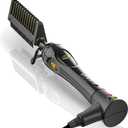 Dan Technology 500 hot Comb,60 Min Auto-Off Hair Straightener Comb,7 Temperatures Adjustable Ceramic hot Comb,Electric Pressing Comb for Natural Black Hair (Gold)