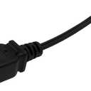 Black Extension Cord, 2 Prong Short Indoor Small Power Cable Male to Female, 18 AWG US Outlet Two Prong, NEMA 5-15P to NEMA 5-15R, 5 FT