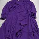 SCOMCHIC Women Plus Size Wedding Guest Maxi Dress Long Sleeve Faux Wrap V Neck High Low Ruffle Cocktail Dress with Belt (XX-Large Plus, Purple)