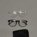 IBOANN Blue Light Glasses for Woman/Men, Fashion Blue Light Glasses Men, Fake Glasses Help Reduce Screen Fatigue (Black + Transparent)