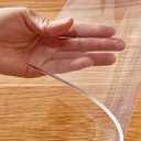 6FT Waterproof Rectangle Vinyl 40x72 inch Table Protector Clear Plastic PVC Tablecloth Cover Office Desk Pad Mat for Meeting Wood Coffee Glass Dining Outside Buffet Tabletop Bar Countertop Protection (40"x72", Clear Rectangle 1.5mm)