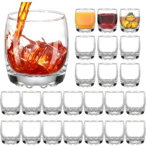 24 Pcs 6 oz Stemless Clear Wine Glasses Glass Cups Recyclable Drinking Glasses for Red or White Wine Cocktail Supplies Party