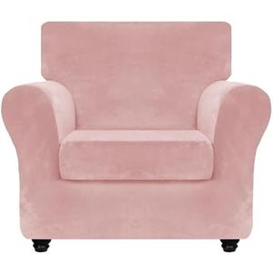 ZNSAYOTX Luxury Velvet Chair Slipcovers with Arm 2 Piece Stretch Chair Covers for Living Room Thick Soft Armchair Slipcover Anti Slip Pet Friendly Furniture Protector (Rose), 30"-47"(1 Cushion) ZNSAYOTX Luxury Velvet Chair Slipcovers with Arm 2 Piece Stretch Chair Covers for Living Room Thick Soft Armchair Slipcover Anti Slip Pet Friendly Furniture Protector (Rose), 30"-47"(1 Cushion)