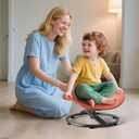 Sensory Spinning Chair for Kids - Sensory Swivel Chair for Autistic Children with Safety Handle & Non-Slip Design for Autism Kids 5-7(Orange)
