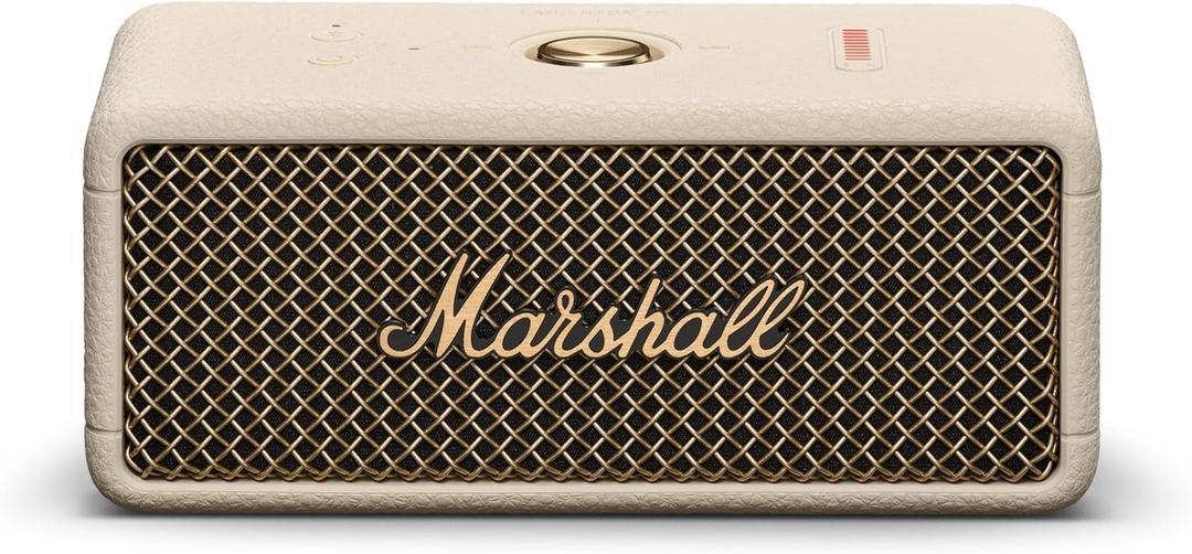 Marshall Emberton III Portable Bluetooth Speaker - Rugged Waterproof IP67 Design | Loud Stereo Sound, Deep Bass with 32+ Hr Playtime | Compact and Wireless for Travel and Outdoors - Cream (One Size)