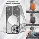 TEAUGHT Bling Magnetic Case for iPhone 15 Pro [Compatible with Magsafe], Cute Glitter Diamond Rhinestone Luxury Plating with Camera Protection, Slim Shockproof Cover for Women Girls, Black