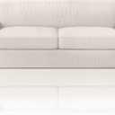 PrinceDeco T Cushion Sofa Slipcover 3 Pieces Sofa Covers for T Cushion Couch Soft Couch Covers Sofa Slip Cover Furniture Covers with 2 Individual T Shape Seat Covers Width Up to 90", Ivory