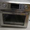 NutriChef 26L Electric Air Fryer Oven | 1700W Countertop Rotisserie & Air Fryer | 360° Rotating Feature | 10 Digital Menu Presets | Includes Drip Tray, Air Frying Basket & Bake Rack 15x16x14 (Silver)