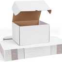 WIFTREY 10x8x6 inches Shipping Boxes White set of 15, 10 x 8 x 6 Corrugated Cardboard Boxes for Packaging Small Business, Moving, Mailing
