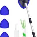 Windshield Cleaner, Car Windshield Cleaning Tool with 3 Reusable and Washable Microfiber Pads and Extendable Handle Microfiber Car Window Cleaner (Blue1)