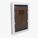 Lockable Dog Door, Flexible Pet Flap Door with Baffle, Aluminum Dog Door for Interior Exterior Doors, Pet Door with Slide in Panel for Control (516x363.5x65mm)