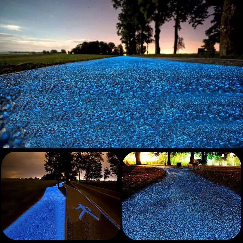 9.7Lbs 2200Pcs Glow in The Dark Stones Garden Pebbles Rocks Indoor Outdoor Decor Luminous Stone for Walkways Driveway Yard Grass Fish Tank Large Bag
