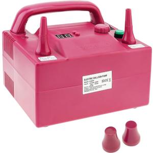 Electric Balloon Blower Pump Portable Electric Air Balloon Pump Dual Nozzle Balloon Air Inflator 110V for Party Decoration with 2 Spare Small Nozzles