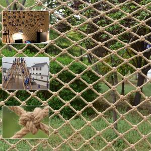 Safety Hemp Rope Net Kids Climbing Safety Net Children Rope Neting Balcony Stairs Fence Railing Garden Playground Protection Heavy Duty Indoor Outdoor Decor 10mm/10cm 3.3x29.5ft(1x9m)