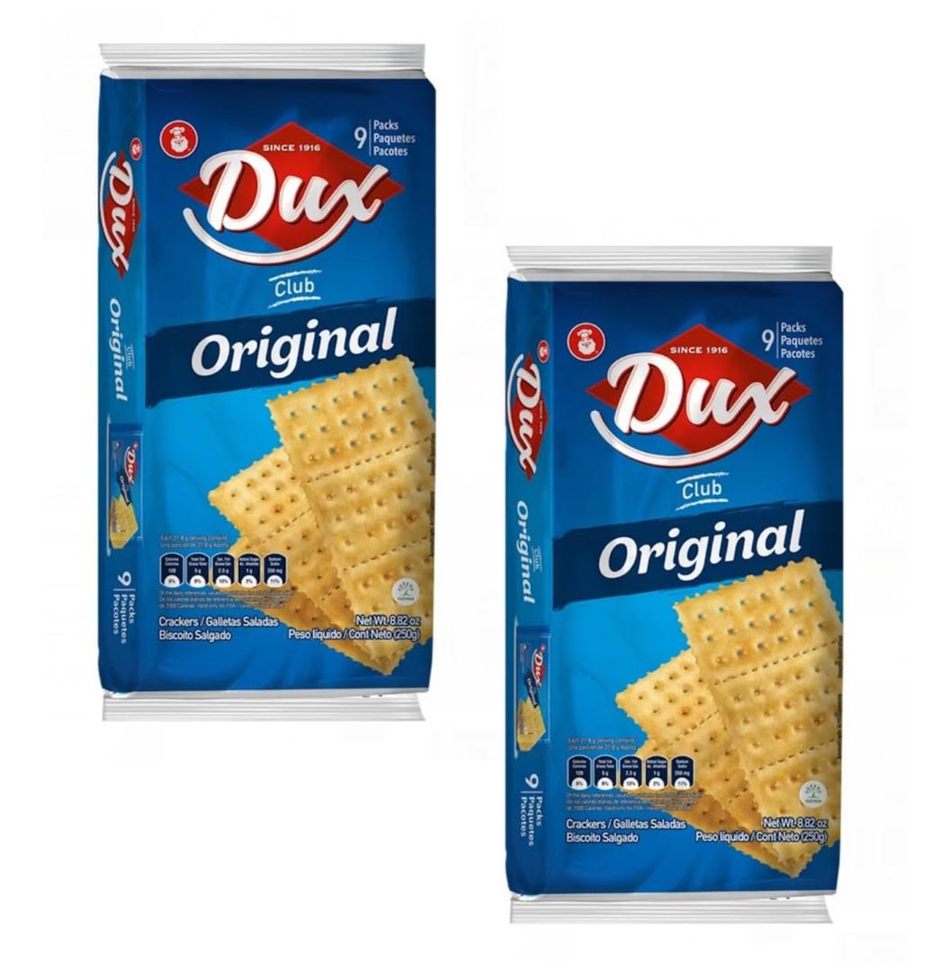 Dux, Original Crackers, Salty & Crunchy, Enjoy Anytime, 8.82 Ounce - each pack with 9 Individual Packs - 2 PACK