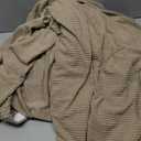 Sofa Slipcover 1-Piece Couch Cover Non Slip Sofa Cover with Elastic Bottom Thick Soft Sofa Covers Washable Polyester Spandex Jacquard Fabric Stripe Design(Sofa, Natural) 60x70