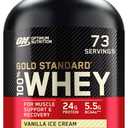 Optimum Nutrition Gold Standard 100% Whey Protein Powder, Vanilla Ice Cream, 5 Pounds (EXP 04/04/28)